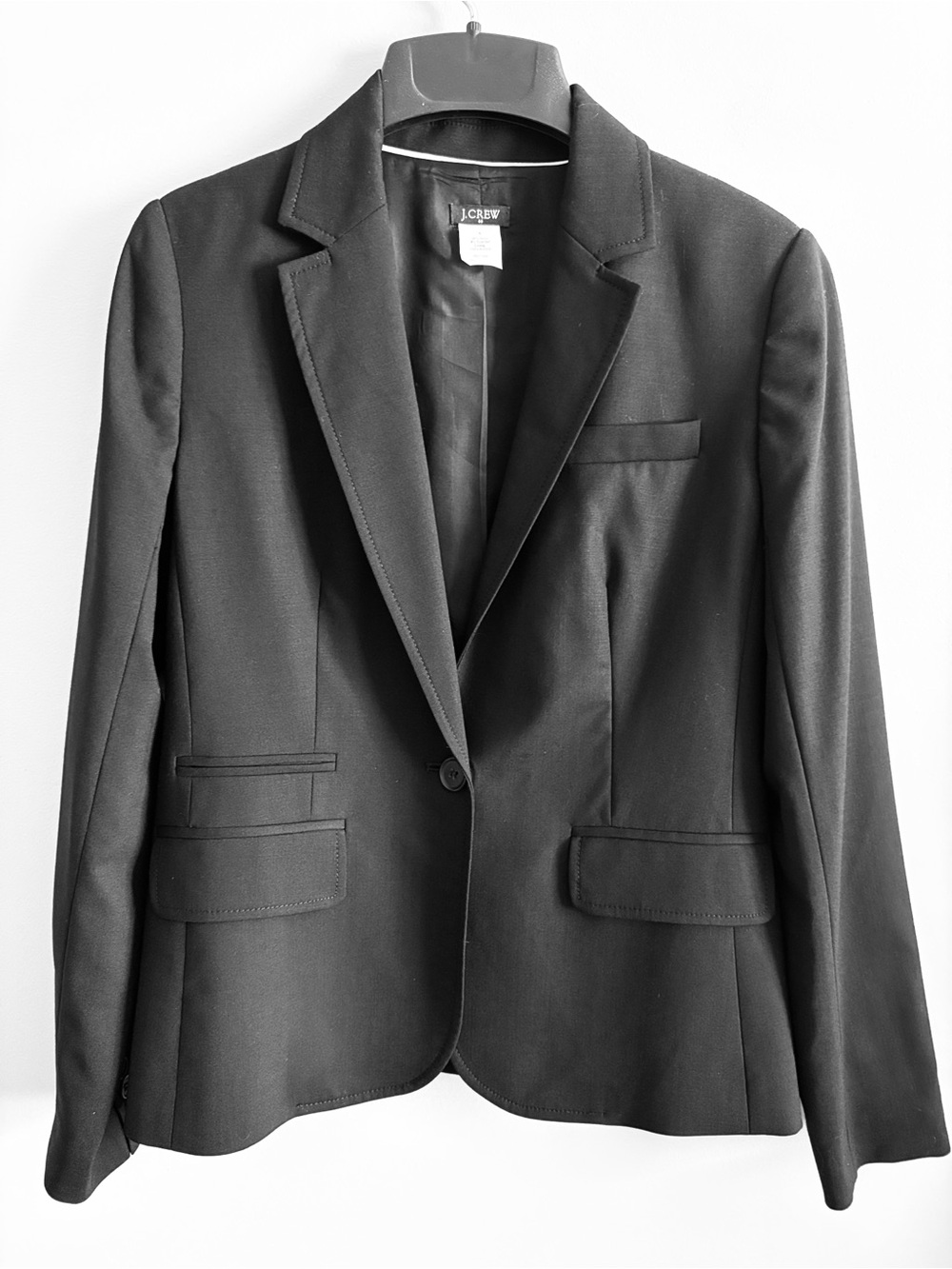 J. Crew Black Single-Button Women's Blazer in Stretch Wool - sz 4